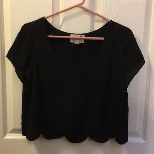 LA Hearts PacSun Black scalloped hem shirt M
